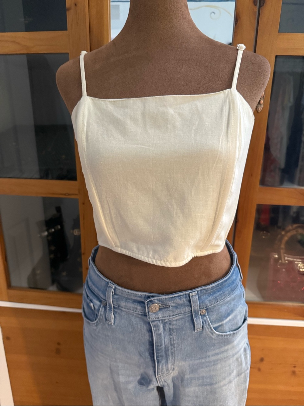 Minimal Square-Neck Ivory Camisole